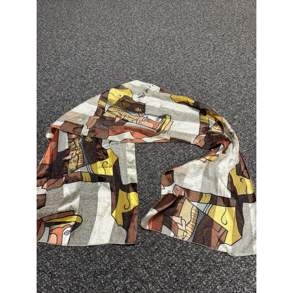 1980s Picasso Scarf Art Print Graphic Long Obscure Rare
